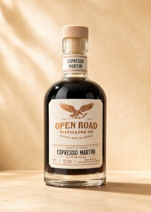 Open Road Distilling Co. ready-to-drink Espresso Martini cocktail, 375ml bottle, 19.5% ABV